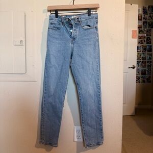Levi’s Wedgie Straight Jeans W25 Light Wash High Rise Vintage Style Denim